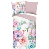HIP Wendebettwäsche »Isaye«, Mako-Satin, 135x200 Reißverschluss, Wendeoptik, Mandala, Blumen, Lila bunt