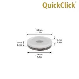 QuickClick Wagner QuickClick® Filzgleiter Möbelgleiter Stuhlgleiter Ersatz - 8er-Set Ersatzgleiter austauschbar ersetzbar - Wollfilz Ultrasoft - Durchmesser Ø 40 mm - für Basis Ø 40 mm - Made in DE - 15833400