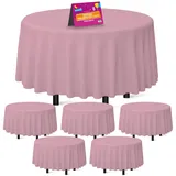 SOL Runde Tischdecke, Einweg-Tischdecke, 140 cm, Party-Tischdecken für runde Tische, runde Tischdecken, runde Tischdecke, Rosa, runde Tischdecke, Rosa, 6 Stück