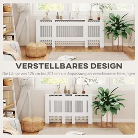 Homcom Heizkörperverkleidung ausziehbar 125-201 x 19 x 81,5 cm