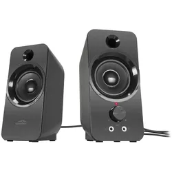 Speedlink DAROC Stereo-Lautsprecher mit USB-Stromversorgung, schwarz, Rote Status-LED, Drehregler