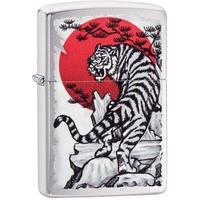 Zippo Japan Tiger Chrome Brushed Sturmfeuerzeug