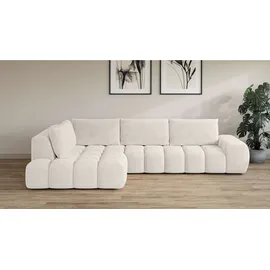 otto home Ecksofa AZITA L-Form, XL 296 cm - Designsofa in Bubble-Optik, lose Rückenkissen, traumhafte Steppung beige
