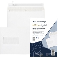 MAILmedia Mailmedia, Briefumschläge Maildigital, C5, mit Fenster, haftklebend, laserfähig,