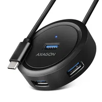 Axagon HUE-P1C 4x USB 3.2 Gen 1 ROUND Hub, 4xA, USB-C-Kabel, 30 cm