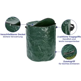 Maximex Gartensack MAXIMEX "Multi-Abfall-Sack XXL", grün, B:67cm H:78cm, Polyester, Auffangbehälter, zum Transport von Grünschnittabfällen, 275 Liter
