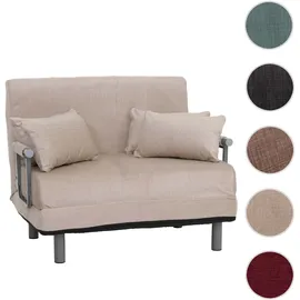 Mendler Schlafsessel HWC-K29, Klappsessel Schlafsofa Gästebett, Liegefläche 190x100cm, Stoff Chenille (370g/m2) ~ creme