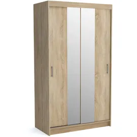 masseno Schwebetürenschrank NICOLA 120 x 215 x 60 cm Braun