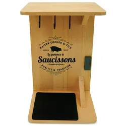 Holz-Rohwursthalter mit Fackelmann-Haken