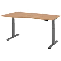 Bümö Schreibtisch, Nussbaum, Graphit, Nachbildung,Nussbaum, Rechteckig, 180x72x100 cm, FSC