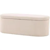 VCM Pouf mit Aufbewahrung Polyester 50 x 130 cm Weiß