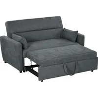 HOMCOM Schlafsofa 2-Sitzer mit Bettfunktion, verstellbare Rückenlehne, Polstersofa mit Wurfkissen in Samtoptik für Wohnzimmer   Aosom.de