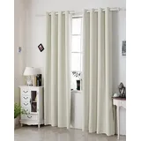 Woltu Gardinen mit Ösen, Verdunklungsvorhang für Wohnzimmer, Schlafzimmer, Blickdicht, gegen Kälte und Hitze, 250g/m2 Dicke, 135 x 225 cm, Beige