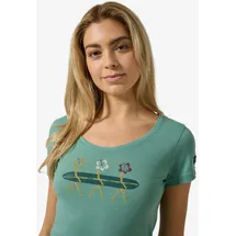 super.natural Surfing Flowers Tee lagoon green M
