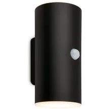 Briloner - LED Wandlampe Akku Bewegungsmelder, Dämmerungssensor, 20 sek. Timer, Aussenlampe, Wandleuchte aussen, LED Strahler, Außenleuchte, Außenwandleuchte, 15,5x7x8,5 cm (HxBxT), Schwarz