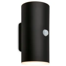 Briloner - LED Wandlampe Akku Bewegungsmelder, Dämmerungssensor, 20 sek. Timer, Aussenlampe, Wandleuchte aussen, LED Strahler, Außenleuchte, Außenwandleuchte, 15,5x7x8,5 cm (HxBxT), Schwarz