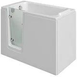 Dusche-24 Badewanne Badewanne mit Tür 121x65 cm HODEEP mit Tür inkl. Schürze und Ablauf weiß