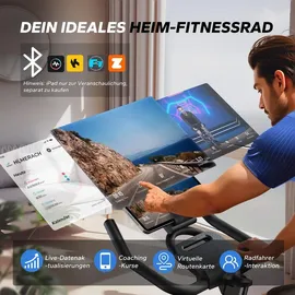 Merach Leises Magnetischer Heimtrainer, Fitnessbike für Zuhause mit Lcd, Tablet-Halter, 0–100 % Widerstand, bis 180 Kg