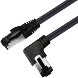 Maxtrack TI52-2L RJ45 Patchkabel CAT 8.1 S/FTP 2m Schwarz 90° nach links gewinkelt, Einzelschirm 1St.