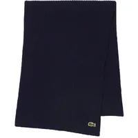 Lacoste Unisex Schal - Logo, Wolle, einfarbig Dunkelblau