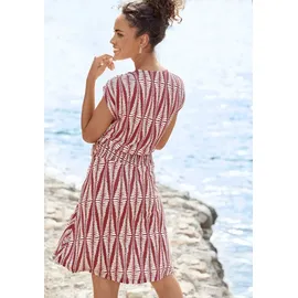 LASCANA Jerseykleid Sommerkleid Rot/Weiß 44