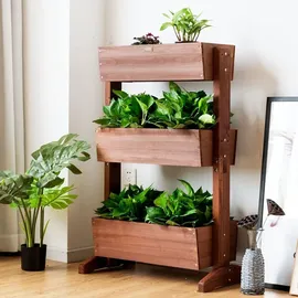 Goplus Blumentreppe 71 x 38 x 105 cm Braun