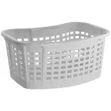 Buri Drehstapelkorb 60x40cm Wäschekorb Aufbewahrungskorb Spielzeugkiste Kunststoff (Weiß)