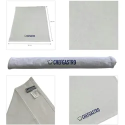 Kühlschrank DAMARA auf Rollen | 2x Glastür + LED | 758 Liter, HxBxT 198x110x60cm | 0/+10°C | Schwarz | + CHEFGASTRO Geschirrtuch