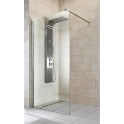welltime Walk-in-Dusche Tropea Walk-in Dusche Tropea; 6 mm Einscheiben-Sicherheitsglas, verstellbares Wandprofil, chromfarbener Rahmen