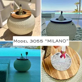 cootab cooler table Beistelltisch Ø 40 x 55 cm Champagner/Weiß