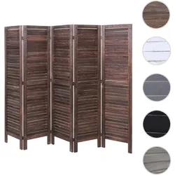 Paravent HWC-G30, Trennwand Sichtschutz Raumteiler, Shabby-Look 170x200cm ~ braun