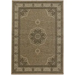 Teppich Kurzflor Boho Vintage Look Polypropylen Gewebt Beige Rechteckig 120x170 | Kadima Design