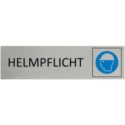 CombiCraft Aluminium Türschild Helmpflicht 165x45mm mit 3M-Tape
