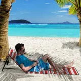 Outsunny Strandliege 2er Set Rot