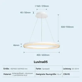 doporro Luvina05 3-flg. 65 cm Sandweiß