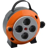 Meister Craft Meister Kabelbox H05VV-F3G1,5, IP20 - 5 m Kabel - Thermoschutz-Schalter - Indoor / Kabelrolle mit 4 Steckdosen / Kabelbox mit Berührungsschutz / Leitungsroller mit Kurbel / 7435990