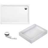 Schulte Duschwanne Adria - Aus Hochwertigem Sanitäracryl, Komplett Set Inkl. Wannenträger Und Ablauf, Farbe: Weiß, Größe: 120 X 90 Cm