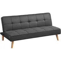 VASAGLE Schlafsofa, Schlafcouch, Bettsofa, Bezug aus Baumwoll-Leinen-Mischgewebe, Holzbeine, 175 x 83 x 76 cm, klappbar, Ausklappsofa, für Wohnheim, kleine Räume, grau LCS701G01