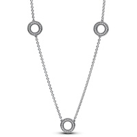 Pandora 393162C01-50 Damen-Halskette Silber Pavé Kreise