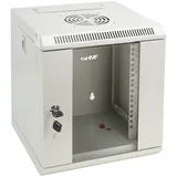 HMF 63306-07 Serverschrank 10 Zoll, 6 HE, Netzwerkschrank, Wandschrank, 10", 31,2 x 30 x 35 cm, Voll Montiert, Lichtgrau