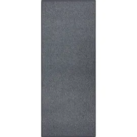 HANSE HOME BT Carpet Bouclé Läufer – Küchenläufer rutschfest Teppichläufer Flachgewebe Kurzflor Teppich Küchenteppich für Flur, Küche, Wohnzimmer, Badezimmer, Bad – Anthrazit, 80x150cm