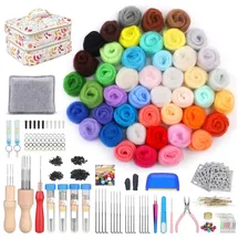 luxuskollektion 385-teiliges Nadelfilz-Set, 45 Farben Filzwolle Starterset