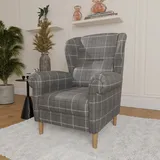 Home Affaire Ohrensessel »OSTIANO B/T/H: 80/82/98 cm, Sessel«, Einzelstück, dicke geschwungene Armlehnen, uni und kariert