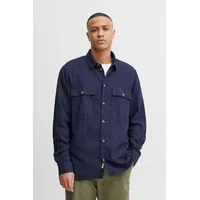 !Solid Langarmhemd Blau XL