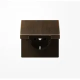 Jung Schuko-Steckdose Klappdeckel Messing Antik