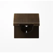 Jung Schuko-Steckdose Klappdeckel Messing Antik