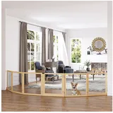 PawHut Hundegitter klappbar 1 Stück Naturholz Beige 70 cm