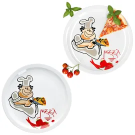 Mambocat 2er Set Alberto Pizzateller Ø30,5cm 2 Personen XL-Teller Platte groß Pizzabäcker