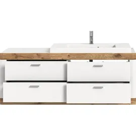 VCM xonox.home Badezimmerspiegel mit Ablage Laredo weiß Nachbildung 70x80x16 cm