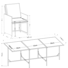 VCM 7-tlg Sitzgruppe Gartenmöbel Set Rattan Raloso